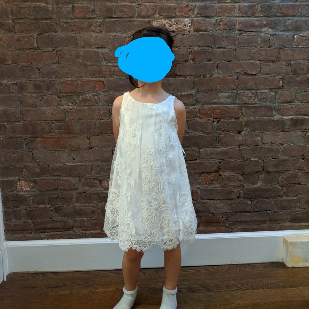 NWT- All Over Lace Dress with Scalloped Hem